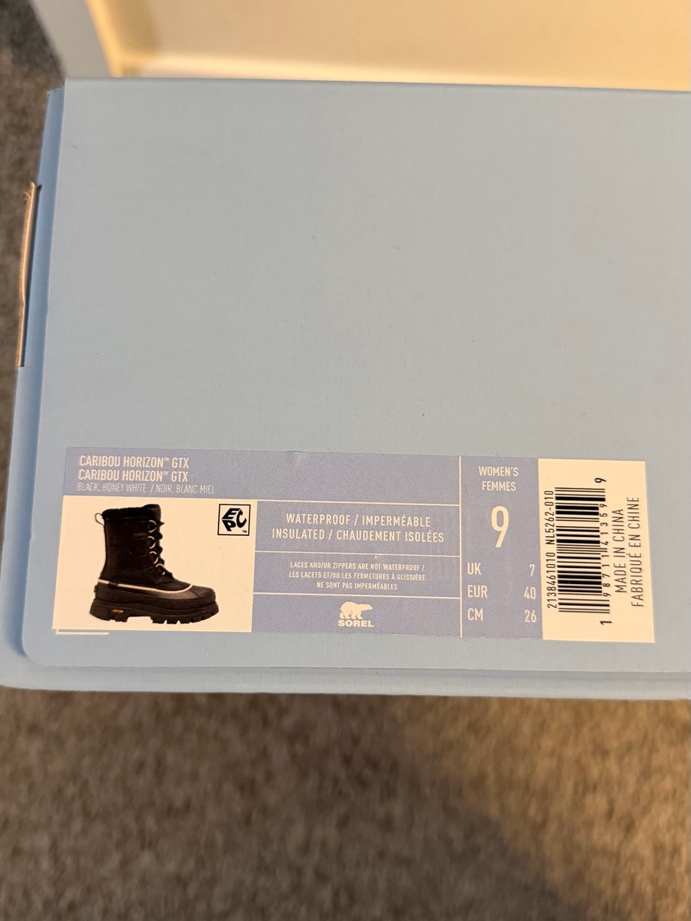 Sorel caribou callsign horizon - women’s size 9, black - Picture 6 of 6